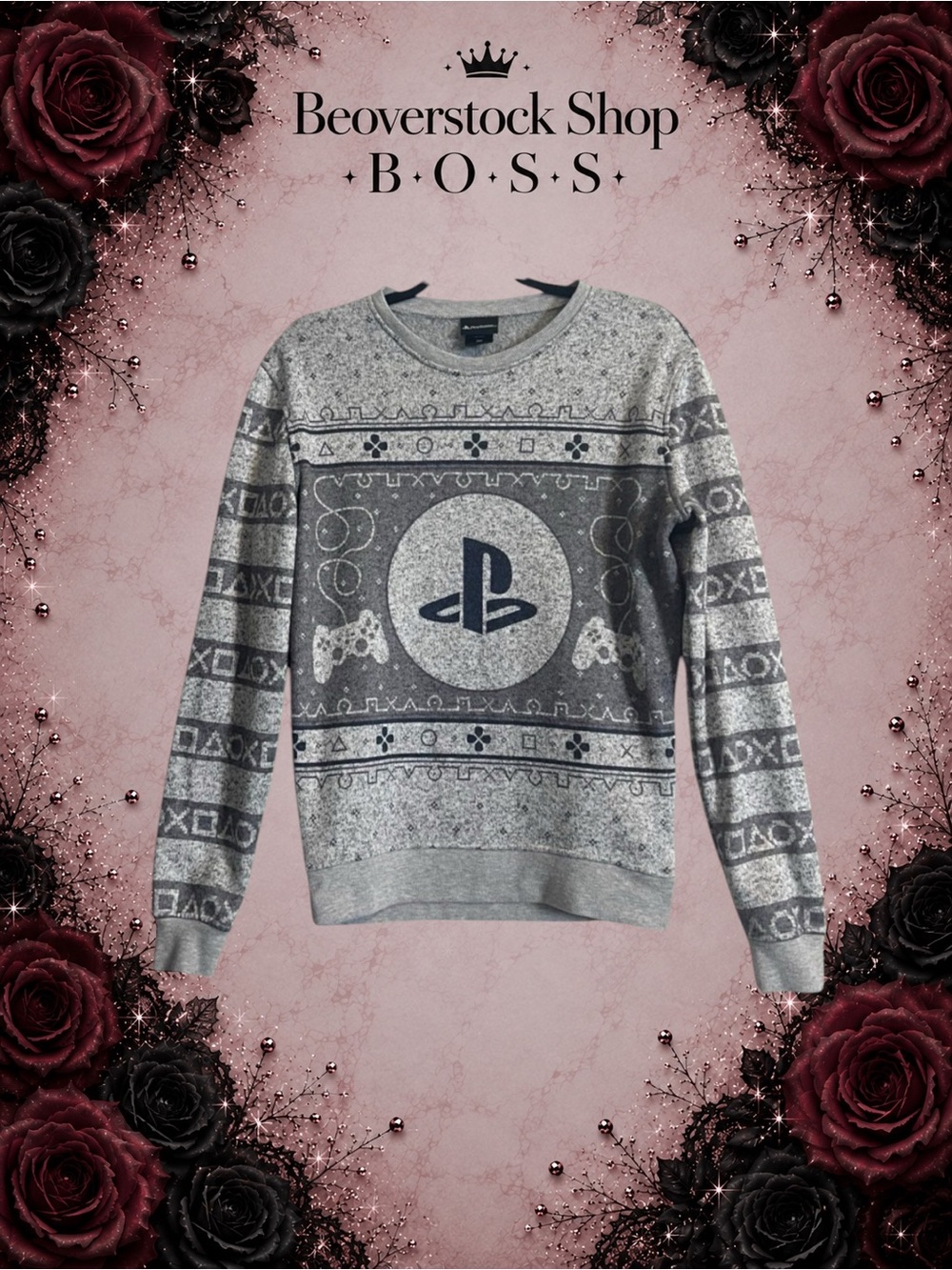 Pre-Owned PlayStation Crewneck Sweatshirt – Gray – Size Small – Excellent Condit